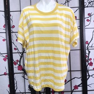 🐲💙 Madewell Yellow White Stripes T-Shirt